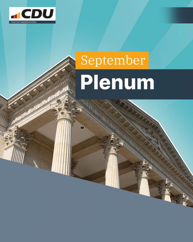September-Plenum im Niedersächsischen Landtag